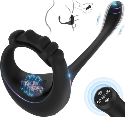 Silikon-Hahn-Vibrator-justierbare Penis-Ring Remote Cocking Masturbator Sex-Spielwaren