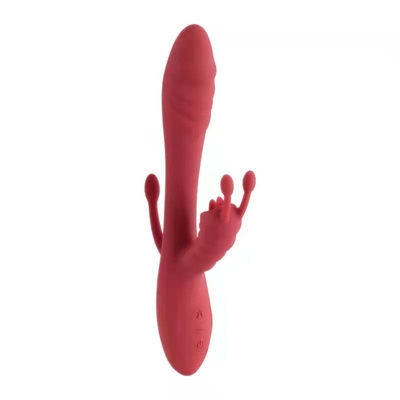 3 in 1 Dildo-Kaninchen-Vibrator-Vibrator, der G-Stellen-Klitoris-Anreger erhitzt