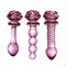 Rosa Rose Flower Shape Glass Dildo-Analverkehr-Spielwaren für Frau